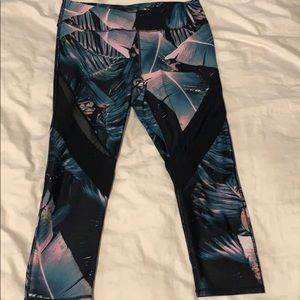 Tropical print yoga pants